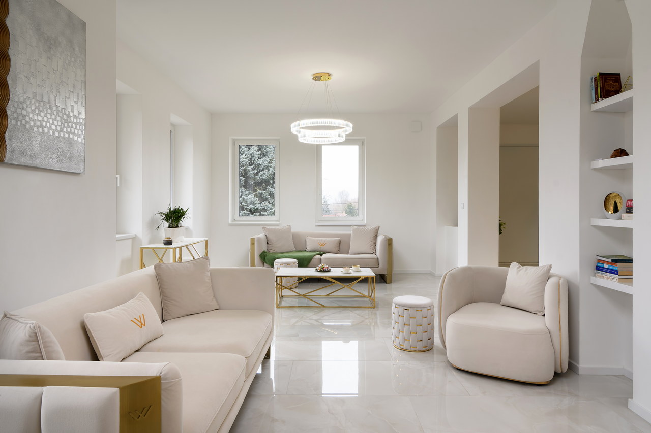 The interior of the villa